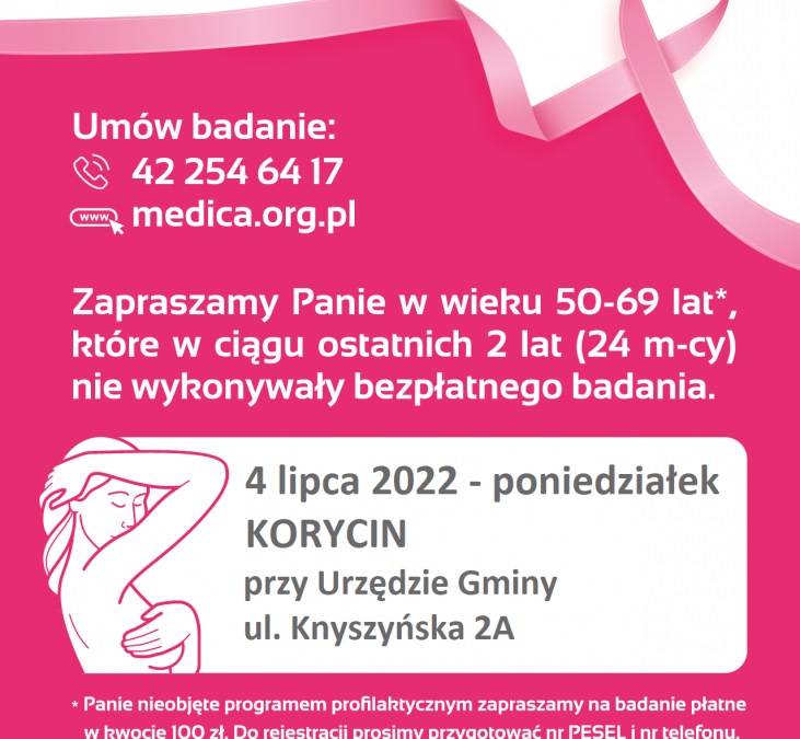 Bezpłatne badania mammograficzne