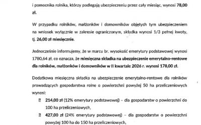 Stawki składek na ubezpieczenie w II kwartale 2026 roku.